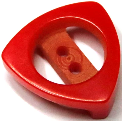 STELLAR 1940'S PIERCED CHERRY RED TRIANGLE BAKELITE BUTTON - Image 1 of 3