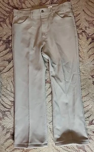 Vintage Levis Pants Mens 35x30 Dacron Polyester Black Tab USA Made Khaki Beige - Picture 1 of 7