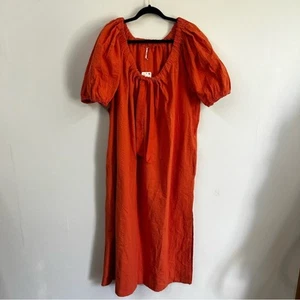 *NEW* Free People Natural Element Seersucker Midi Dress Woman Size XL - Picture 1 of 12
