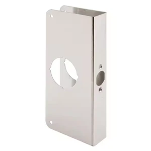 Stainless Steel Lock and Door Reinforcement Plate for 1-3/8 In. Thick Doors, Sta - Picture 1 of 12