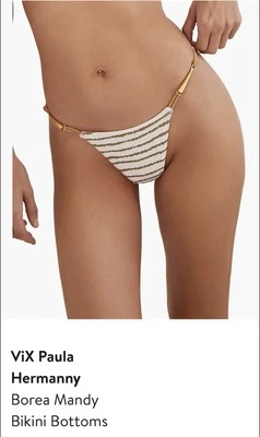 Parte inferior de bikini brasileña Vix Paula Hermanny DTL BOREA MANDY Dri a rayas talla XS Foto 1 de 4