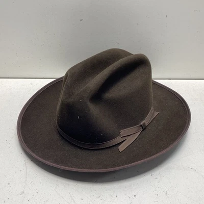 Biltmore Bastille Black Oak Brown Felt Fedora 7 1/8 - Image 1 of 4