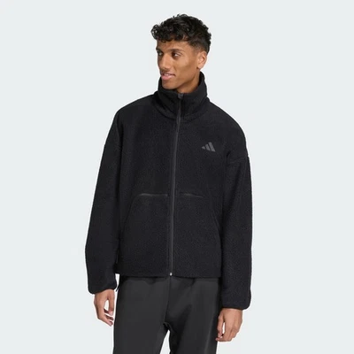 adidas men City Tech High Pile Fleece Full-Zip Jacket - Image 1 of 4