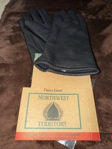 Northwest Territory Fleece Lined Thinsulate Leather Ladies Gloves Black XL New - Picture 1 of 8