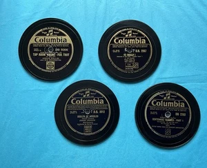 4 1950s Coasters, Black Velvet Backed, Crafted From Original Records, Gift Boxed - Picture 1 of 9