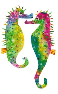 Postcard Eric Carle "Seahorses" MINT Unused - Picture 1 of 1