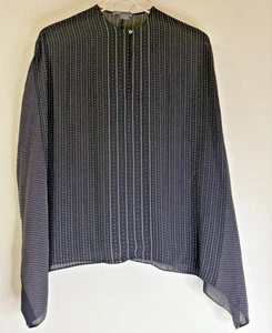 Vince Women’s Sz Small 100% Silk Oversized Boxy Short Sleeve Poncho Sheer Blouse - Picture 1 of 14