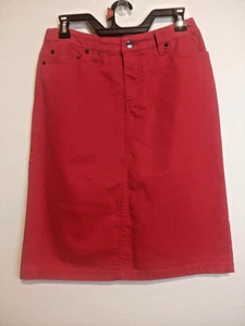 Liz Claiborne New York Red Denim Skirt Preppy Academia Casual Womens Sz 4 - Picture 1 of 6