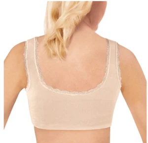 Dream Products Women 2XL 48/50 Lovely Lace Front Hook Bra Tan No Underwire NWT - Picture 1 of 3