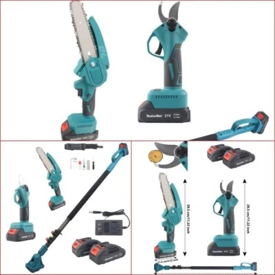 Kit potatura forbice cesoia motosega 6" a batteria 48V + asta telescopica 240 cm - Immagine 1 di 4