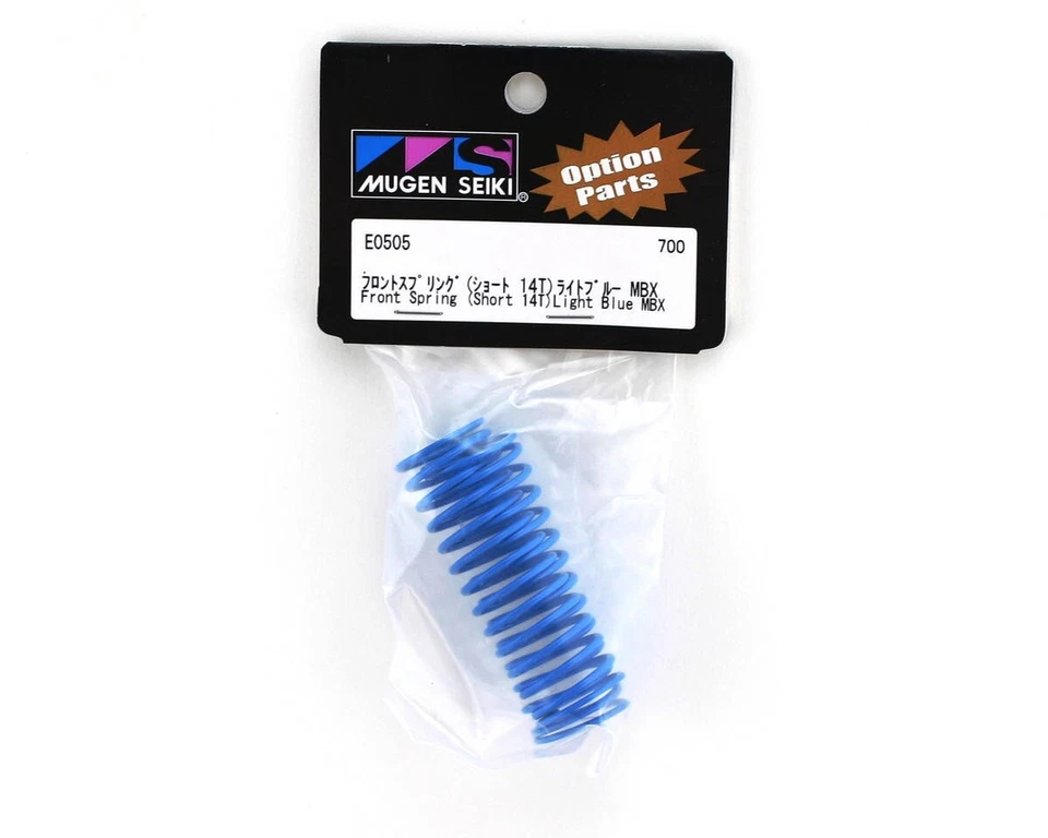 Mugen Short Front Big Bore Shock Springs 14T (Light Blue - Soft) (2) MUGE0505 - Image 1 of 1