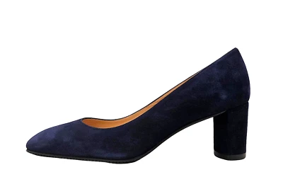 Stuart Weitzman Z1103* Womens Navy Suede Square Toe Pump Size 7.5 M - Image 1 of 4