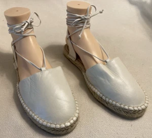 Sandalias alpargata Gladator de cuero blanco AUSTRALIA LUXE, EE. UU. 10 para mujer, nuevas sin caja - Imagen 1 de 11
