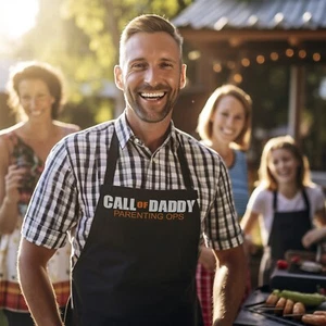 Call Of daddy Parenting Ops COD Fun Fathers day BBQ Apron For Dad, Cooking Apron - Picture 1 of 5
