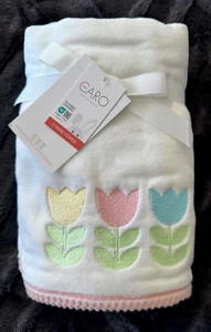 Caro Home SPRING TULIP EASTER FLOWERS Plush Embroider BATHROOM HAND TOWELS 2-Pc - Picture 1 of 3