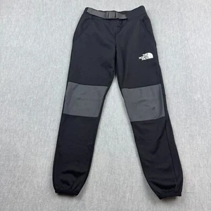 The North Face Pants Boys Youth S 7/8 Black Stretch Jogger Sweatpants Belted - Picture 1 of 15