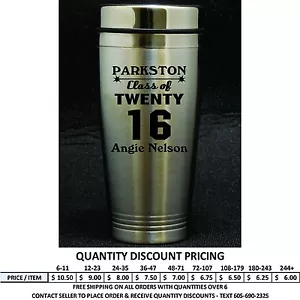 Tazza Viaggio Laurea Personalizzata Classe Laurea 2020 Regalo Acciaio Inox - Foto 1 di 14
