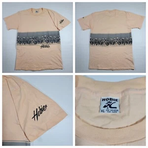 RARE VINTAGE 1988 HOBIE CYCLING RACE SURFIN SPORTS BEIGE SHIRT Sz XL MADE IN USA - Picture 1 of 10