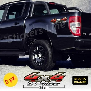 Adesivi 4x4 OFF-ROAD stampati a colori 35 cm scritte adesive 4 x 4 fuoristrada - Picture 1 of 1