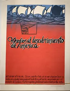 1989 Serigraph Poster 9 Asedios al Descubrimiento de América Luis Maisonet Ramos - Picture 1 of 15