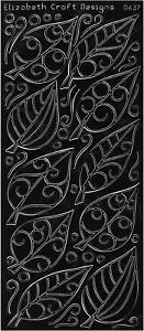 Elizabeth Craft Designs Foglie Peel Off Adesivi Foglio 4x9: Nero - Foto 1 di 1