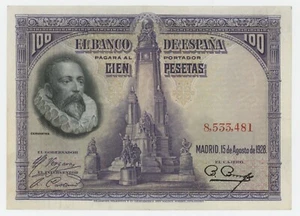 Spain España 100 Pesetas 15-8-1928 Pick 76.a XF Circulated Banknote - Picture 1 of 2