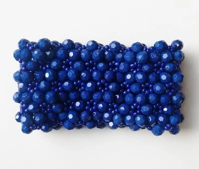 Bracciale bangle donna MERCANTIA Bigioux elastico blu elettrico - Immagine 1 di 2