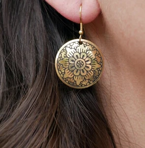 Boucles d'oreille danse orientale Bollywood sari hippie baba Udaipur Inde - Bild 1 von 1