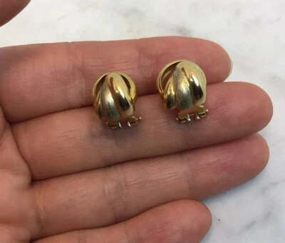 Винтажные серьги из 18-каратного золота в стиле Trinity Twist 4,55 грамма - Изображение 1 из 4