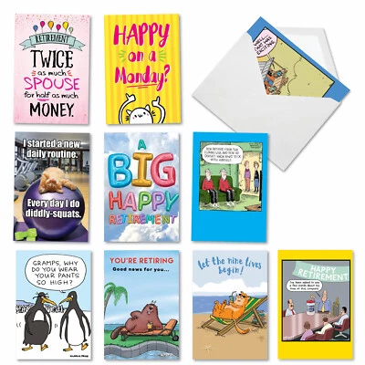 Retiree Soiree: Divertido conjunto mixto de 10 tarjetas con sobres Foto 1 de 4