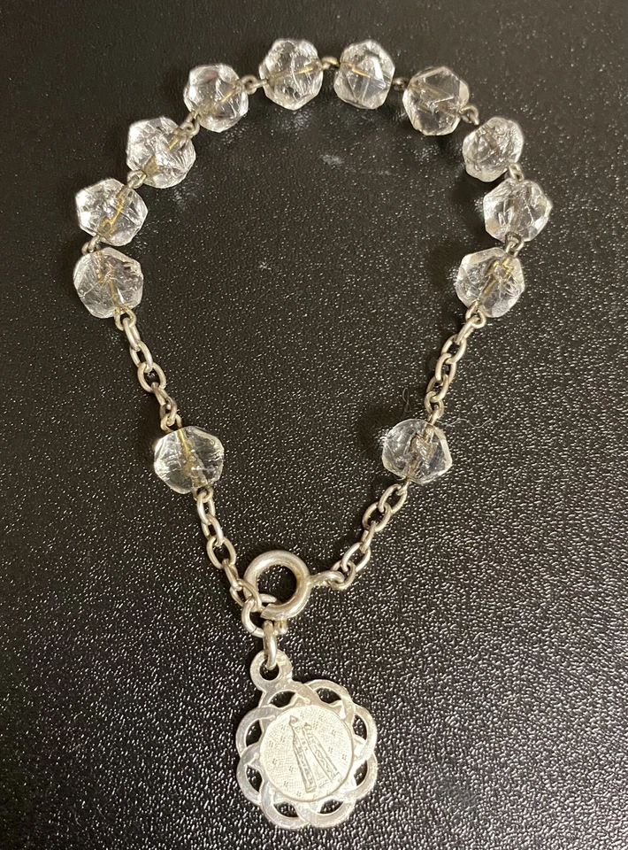 Dizainier ancien - argent massif et verre - Photo 1/1