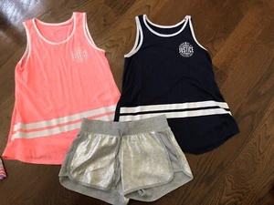 EUC Justice Lot Of 2 Tanks And Shiny Silver Shorts 12 - Picture 1 of 5