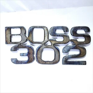 FORD MUSTANG BOSS 302 SOLID STEEL CUTOUT LOGO EMBLEM BADGE - Picture 1 of 5