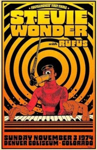 1974 Stevie wonder Concert Poster Wall Art Re-print Size Is 11x17inches - Picture 1 of 1