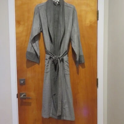 Bata Pottery Barn Para Hombres Cuello Chal Suave Gris Brezo Franela Cepillada Talla S/M Foto 1 de 4