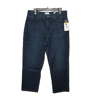 NEW Sofia Vergara Size 12 Blue Jeans Paloma Slim Straight Crop Super High Rise - Image 1 of 4