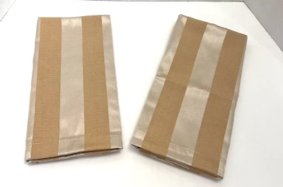 Vintage 2000 Waterford Lot Of 2 Dinner Napkins Fabric Beige Stripes Elegant - Image 1 of 4
