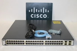 Cisco Catalyst WS-C3750G-48PS-E 48-Ports Rack Switch Stackable 3750G PoE-48 - Picture 1 of 4