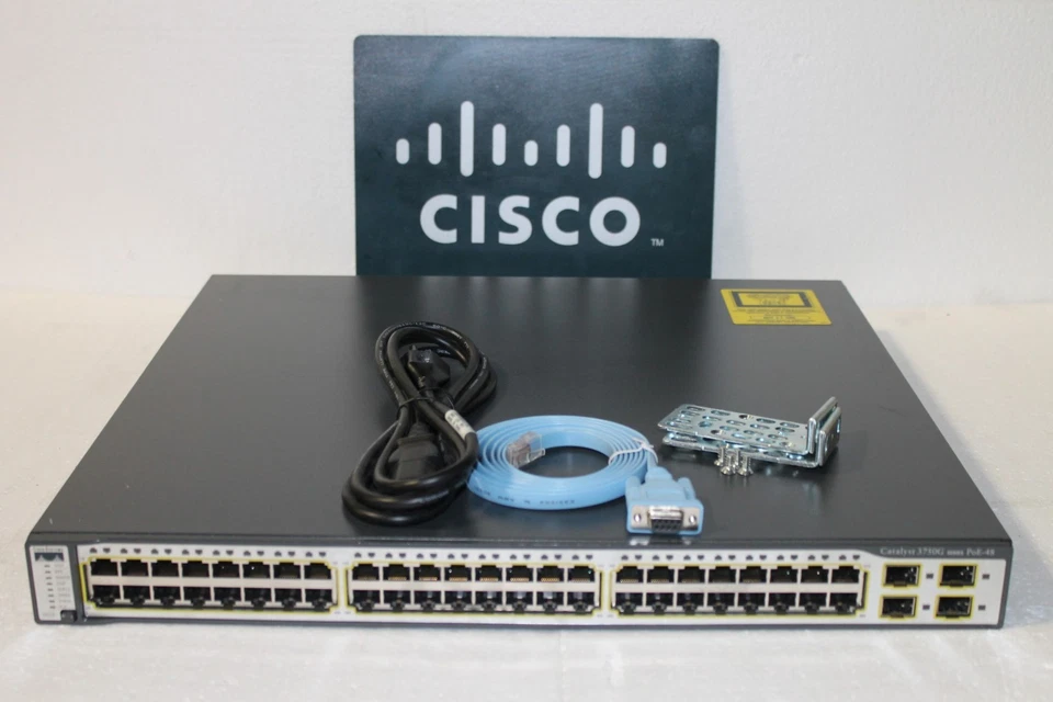 Cisco Catalyst WS-C3750G-48PS-E 48-Ports Rack Switch Stackable 3750G PoE-48 - Image 1 of 4
