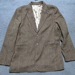 Territory Ahead Blazer Men 42R Gold Brown Silk Sport Coat Lined 3 Button Vintage - Picture 1 of 15