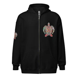 Tropical Turtle Unisex Heavy Blend Zip Hoodie Men Women Casual Regular Plus SIze - Picture 1 of 13