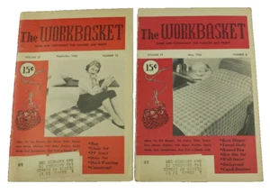2X Vintage 1956 Workbasket Magazines Crochet Knitting Needle Craft FREE SHIP - Picture 1 of 12