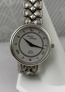 Michael Anthony 14 Karat White Gold Watch Round White Dial 25 mm - Picture 1 of 14