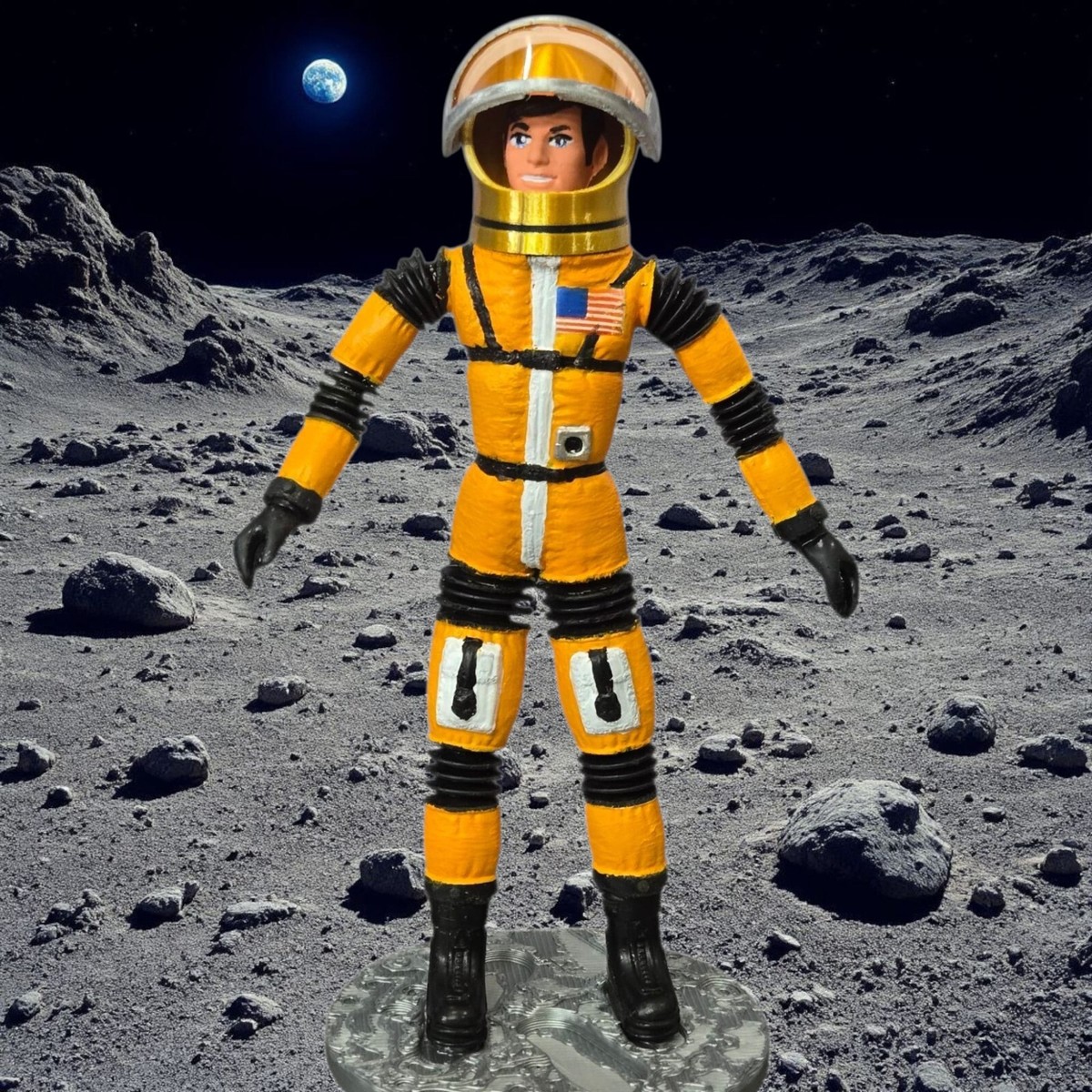 メジャーマットメイソン　フィギュア　スペースマン　ゴム人形　宇宙飛行士　オレンジ 1960年代に大流行した宇宙飛行士のフィギュア“メジャー・マット