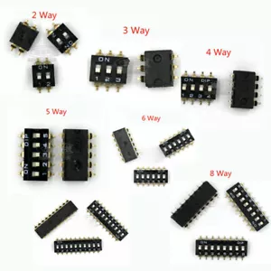 Interruttori a scatto 2/3/4/6/8/10 vie PCB SMD 2,54 mm interruttore DIL DIP - Foto 1 di 19