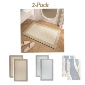 Bath Mat 2-PACK w/ Multiple Color Choices: Quick Dry, Anti-Slip, Ultra Absorbent - Picture 1 of 35