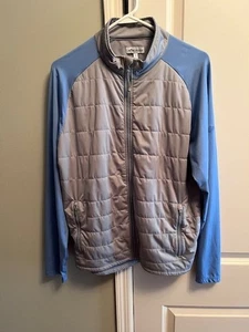 Peter Millar Golf Men's Large Full Zip, Blue/Grey Crown Sport Jacket-EUC!! - Picture 1 of 6