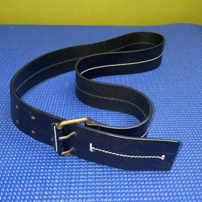 Cinturón ancho vintage Cole Haan mujer cuero negro hecho en Italia estilo medio BO451 Foto 1 de 4