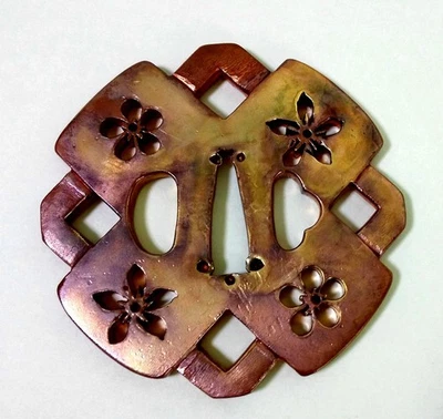 TSUBA　Brass Tsuba　Hand guard for Japanese sword　#620 - Image 1 of 4