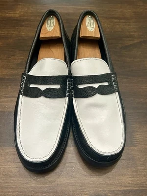 GRANDES Zapatos Brooklyn de Cuero Hechos en Italia Sin Cordones Negros para Hombres 11.5 Foto 1 de 4